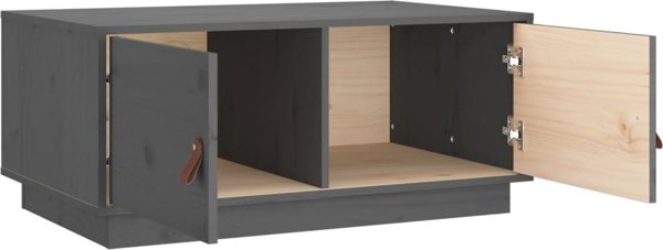 vidaXL vidaXL Stolik kawowy, szary, 80x50x35 cm, lite drewno sosnowe