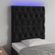 vidaXL Κεφαλάρι κρεβατιού με LED, μαύρο, 80x7x118/128 εκ., βελούδο