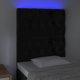 vidaXL Κεφαλάρι κρεβατιού με LED, μαύρο, 80x7x118/128 εκ., βελούδο