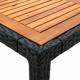 vidaXL Τραπέζι κήπου 190x90x75 cm, μαύρο PE ρατάν και ξύλο ακακίας