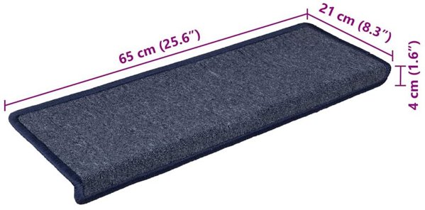 vidaXL Αυτοκόλλητα Πατάκια Σκάλας 30 τμχ, 65x21x4 εκ., Γκρι και Μπλε