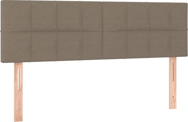 vidaXL Κοντινεντάλ κρεβάτι με στρώμα, taupe, ύφασμα, 140x200 cm