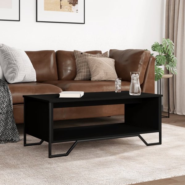 vidaXL Stoliki kawiowe, czarny 100x51x40 cm, material drewnopochodny