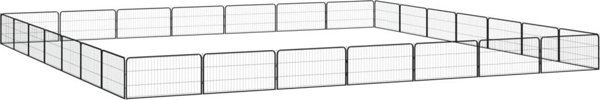 vidaXL vidaXL Kojec dla psa, 28 panele, czarny, 100x50 cm, stal