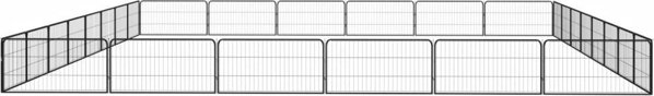 vidaXL vidaXL Kojec dla psa, 28 panele, czarny, 100x50 cm, stal