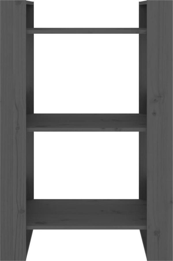 vidaXL Βιβλιοθήκη/Διαχωριστικό, Γκρι, 60x35x91 εκ, Από Πεύκο
