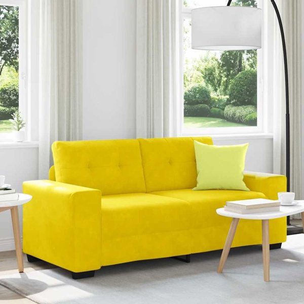Sofa 2-θέσια κίτρινη 140 cm βελούδινη