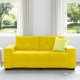 Sofa 2-θέσια κίτρινη 140 cm βελούδινη