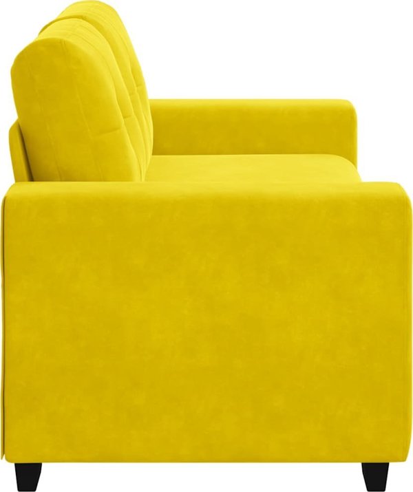 Sofa 2-θέσια κίτρινη 140 cm βελούδινη