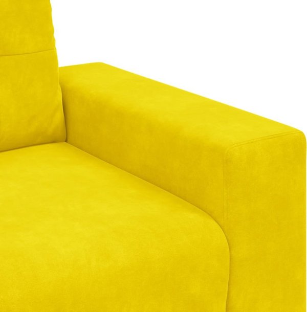Sofa 2-θέσια κίτρινη 140 cm βελούδινη