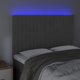 vidaXL Κορμός κεφαλής με LED, σκούρο γκρι, 144x5x118/128 cm, βελούδο