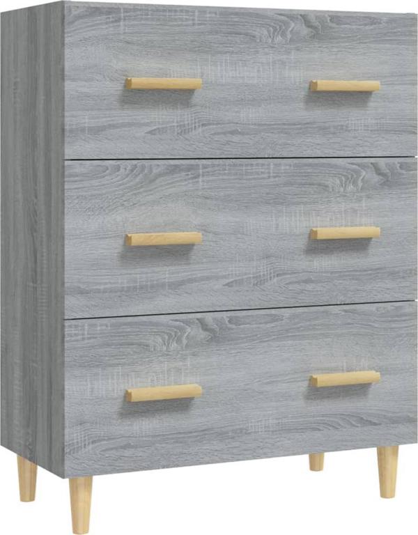 vidaXL Συρταριέρα γκρι δρυς Sonoma 70x34x90 cm, υλικό ξύλου