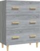 vidaXL Συρταριέρα γκρι δρυς Sonoma 70x34x90 cm, υλικό ξύλου
