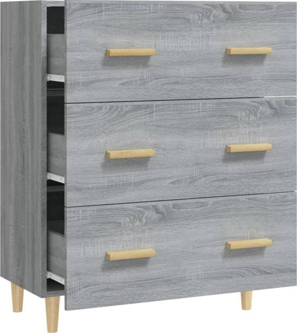 vidaXL Συρταριέρα γκρι δρυς Sonoma 70x34x90 cm, υλικό ξύλου