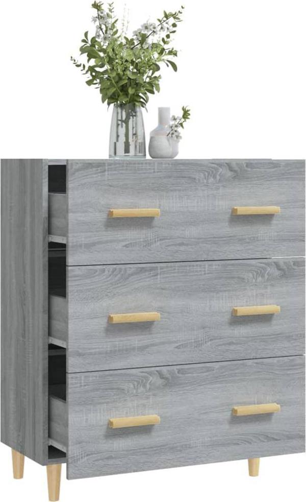 vidaXL Συρταριέρα γκρι δρυς Sonoma 70x34x90 cm, υλικό ξύλου