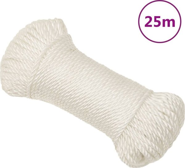 vidaXL Σχοινί εργασίας, λευκό, 3 mm, 25 m, πολυπροπυλένιο