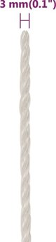 vidaXL Σχοινί εργασίας, λευκό, 3 mm, 25 m, πολυπροπυλένιο