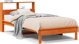 vidaXL Loft με ράφι, χωρίς στρώμα, κερωμένο καφέ, 90x200 εκ., πεύκο