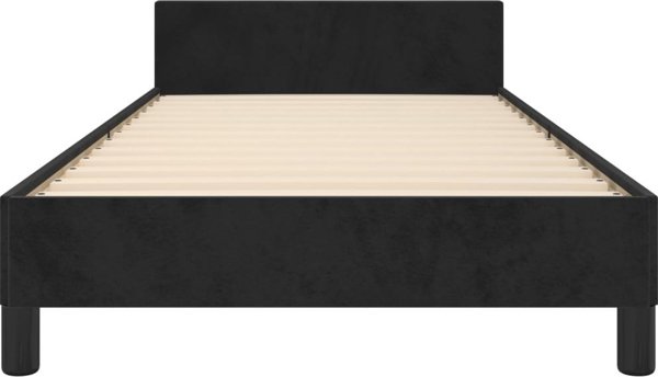 vidaXL Rama κρεβατιού με κεφαλάρι, μαύρο, 100x200 cm, βελούδινη