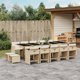 vidaXL Σετ 15τμχ επίπλων κήπου με μαξιλάρια, μπεζ, rattan PE