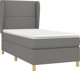 vidaXL Κρεβάτι Continental με Στρώμα, Σκούρο Γκρι Ύφασμα, 90 x 200 cm