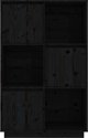 vidaXL Wysoka szafka, czarna, 74x35x117 cm, lite drewno sosnowe