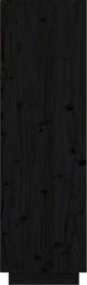vidaXL Wysoka szafka, czarna, 74x35x117 cm, lite drewno sosnowe