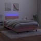 vidaXL Κρεβάτι κοντινεντάλ με στρώμα και LED, ροζ βελούδο 120x200 εκ.