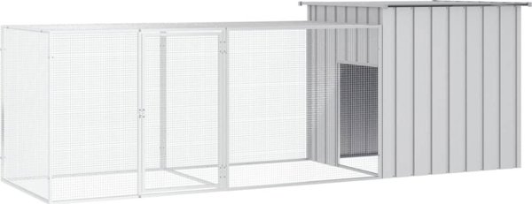 vidaXL Κλωβός για κοτόπουλα, γκρίζος, 300x91x100 cm, ατσάλι