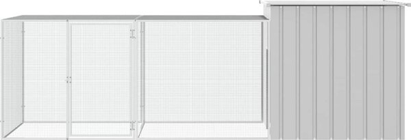 vidaXL Κλωβός για κοτόπουλα, γκρίζος, 300x91x100 cm, ατσάλι