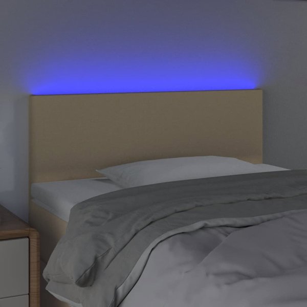 vidaXL Κεφαλάρι κρεβατιού με LED, εκρού, 90x5x78/88 εκ., ύφασμα