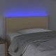 vidaXL Κεφαλάρι κρεβατιού με LED, εκρού, 90x5x78/88 εκ., ύφασμα