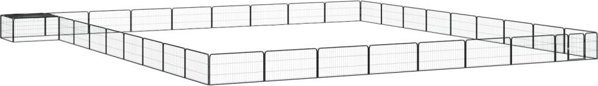 vidaXL vidaXL Kojec dla psa, 36 panele, czarny, 100x50 cm, stal