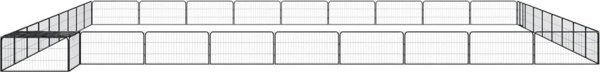 vidaXL vidaXL Kojec dla psa, 36 panele, czarny, 100x50 cm, stal