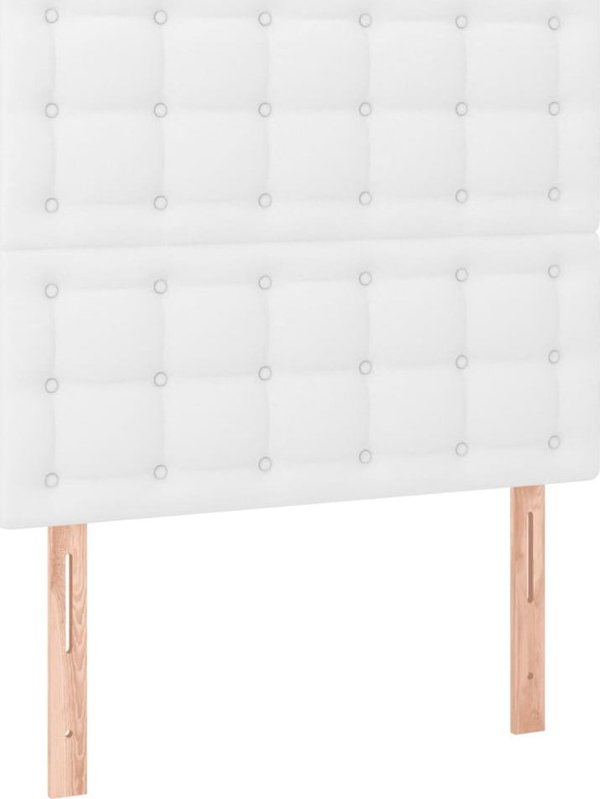 vidaXL Κρεβάτι Continental με στρώμα, λευκό, οικοδερμα 100x200 εκ