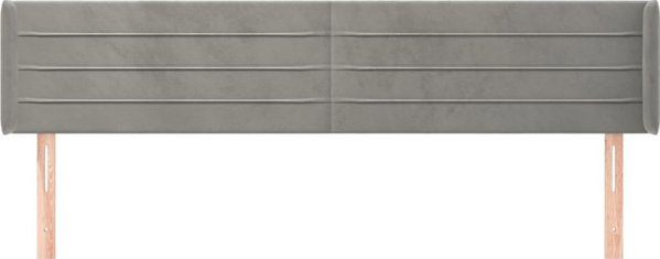 vidaXL Προσκέφαλο uszak, ανοιχτό γκρι, 163x16x78/88 cm, βελούδο