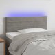 vidaXL Zaglowek do lozka z LED, jasnoszary, 100x5x78/88 cm, aksamit