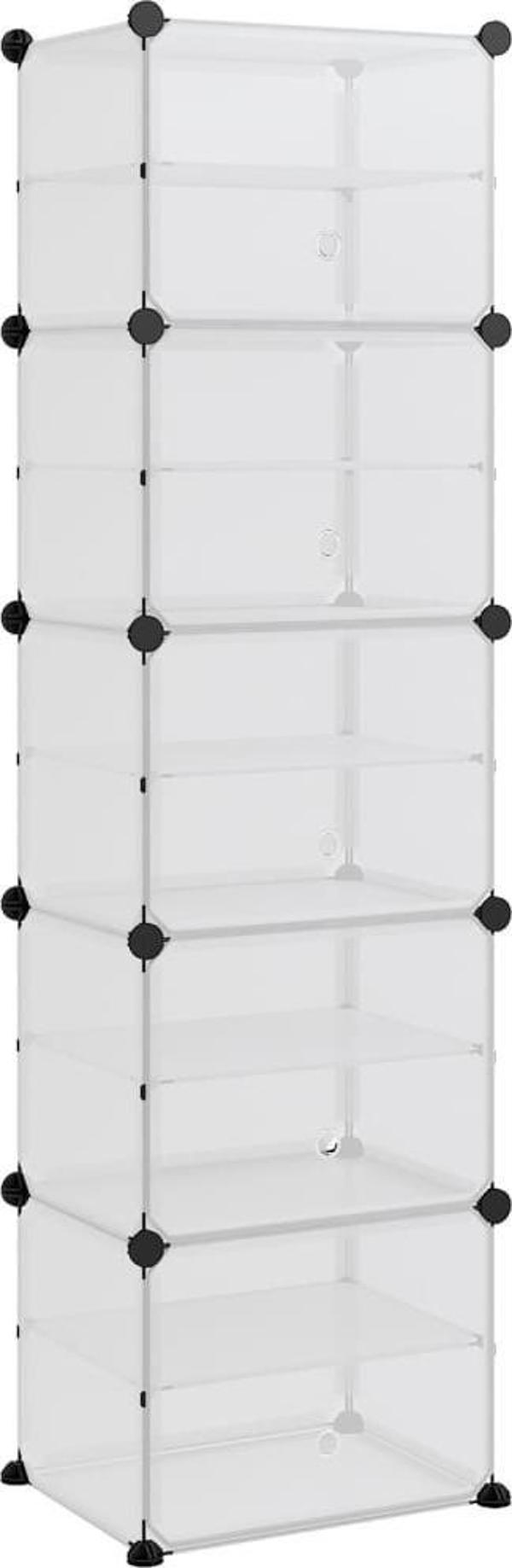 vidaXL vidaXL Stojak na buty, przezroczysty, 44x31,5x153,5 cm, PP