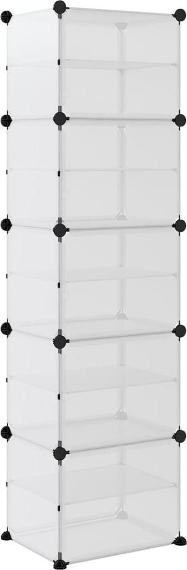 vidaXL vidaXL Stojak na buty, przezroczysty, 44x31,5x153,5 cm, PP