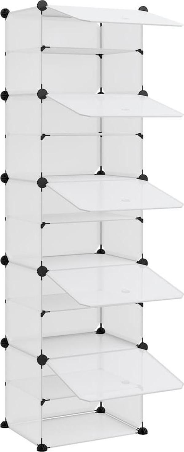vidaXL vidaXL Stojak na buty, przezroczysty, 44x31,5x153,5 cm, PP