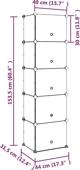 vidaXL vidaXL Stojak na buty, przezroczysty, 44x31,5x153,5 cm, PP