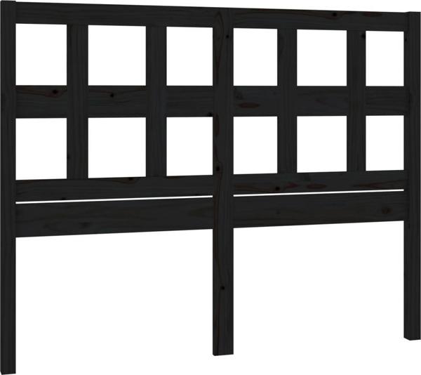 vidaXL Κεφαλάρι κρεβατιού, μαύρο, 205,5x4x100 cm, μασίφ ξύλο πεύκου