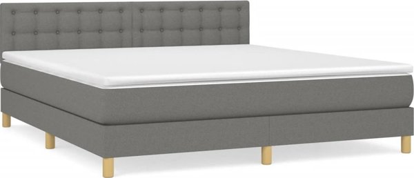 vidaXL Κρεβάτι Continental με Στρώμα Γκρι 160x200 cm