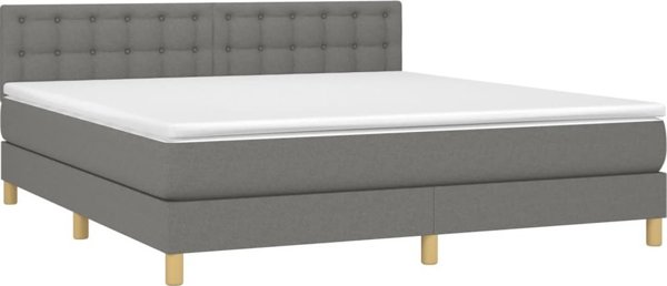 vidaXL Κρεβάτι Continental με Στρώμα Γκρι 160x200 cm