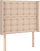 vidaXL Zaglowek do lotzka me LED, cappuccino, 103x16x118/128 cm, ekoskora