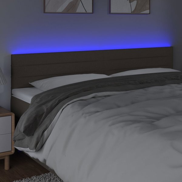 vidaXL Κεφαλάρι για κρεβάτι με LED, ταουπέ, 180x5x78/88 cm, ύφασμα