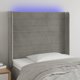 vidaXL Κεφαλάρι κρεβατιού με LED, ανοιχτό γκρι, 93x16x118/128 cm, βελούδο