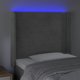 vidaXL Κεφαλάρι κρεβατιού με LED, ανοιχτό γκρι, 93x16x118/128 cm, βελούδο
