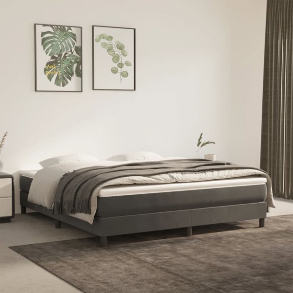 vidaXL Materac kieszeniowy, ciemnoszary, 160x220x20 cm, aksamit