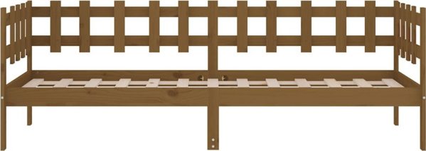 vidaXL Κρεβάτι ημέρας, μελί καφέ, 90x200 cm, μασίφ ξύλο πεύκου